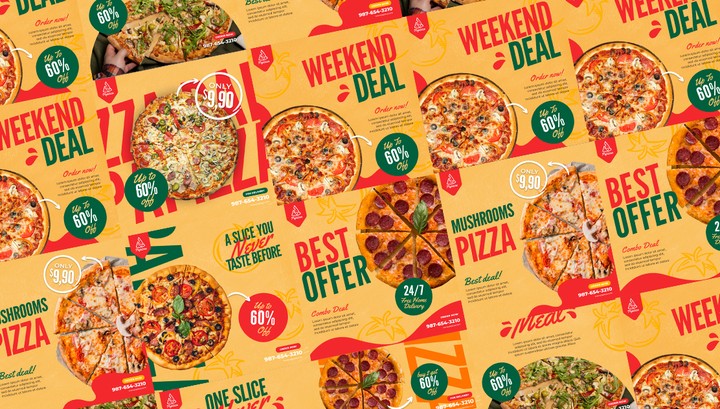 pizza social media post design