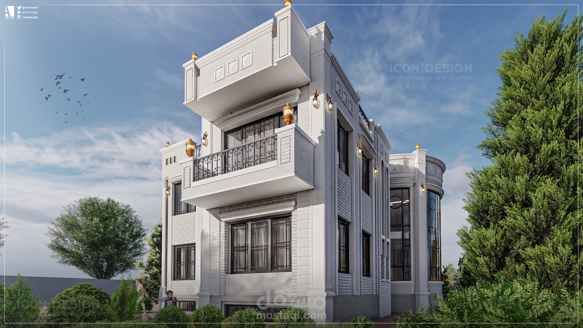 تصميمي لفيلا سكنية بطراز كلاسيك فخم