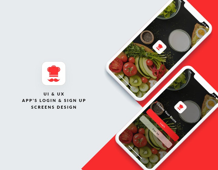 Ui/Ux for Login&Signup screens for Food app