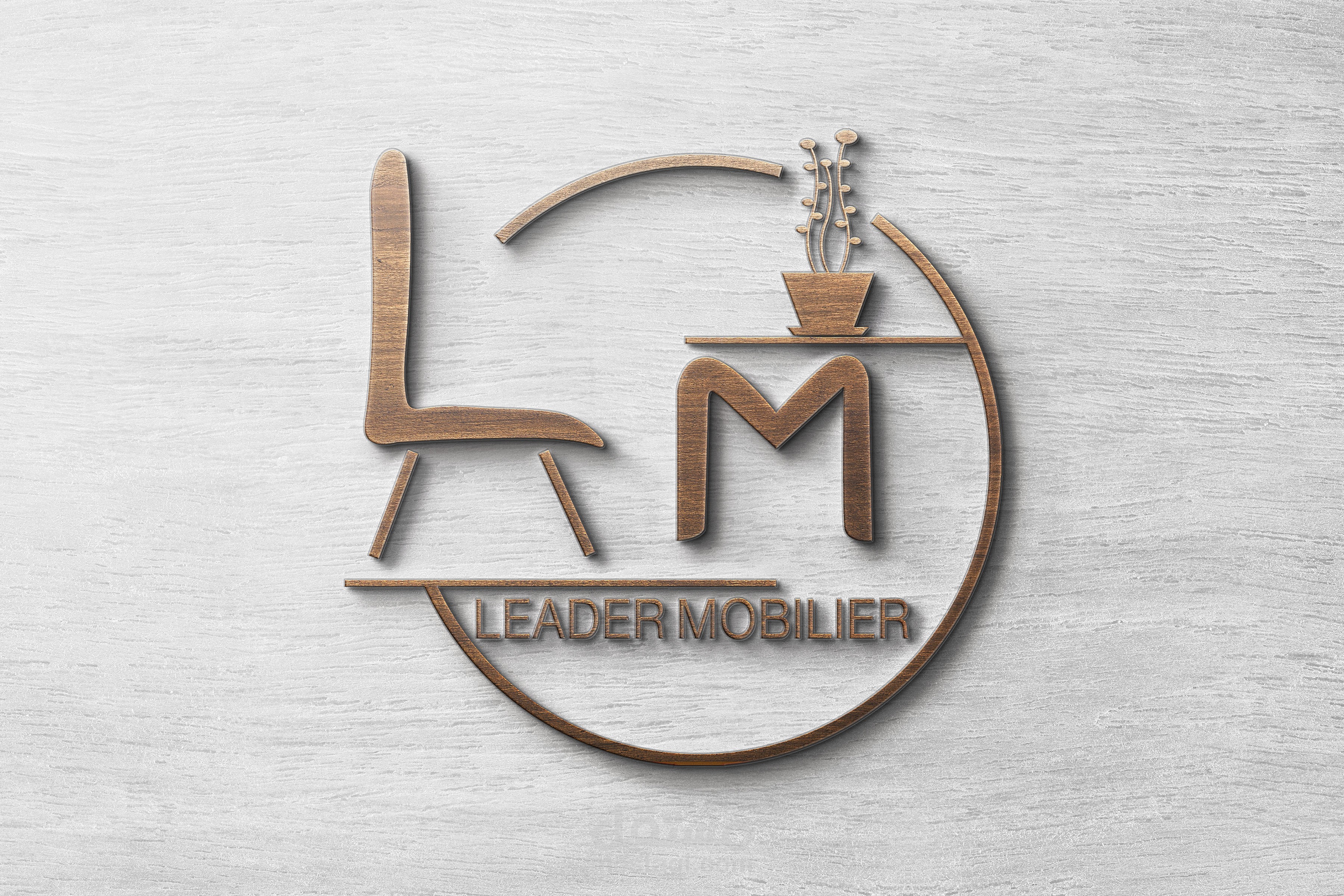 تصميم لوغو لمتجر بيع الأثاث leader mobier