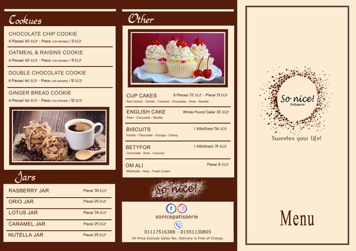 (So nice!   Patisserie (Logo, Menu and Card