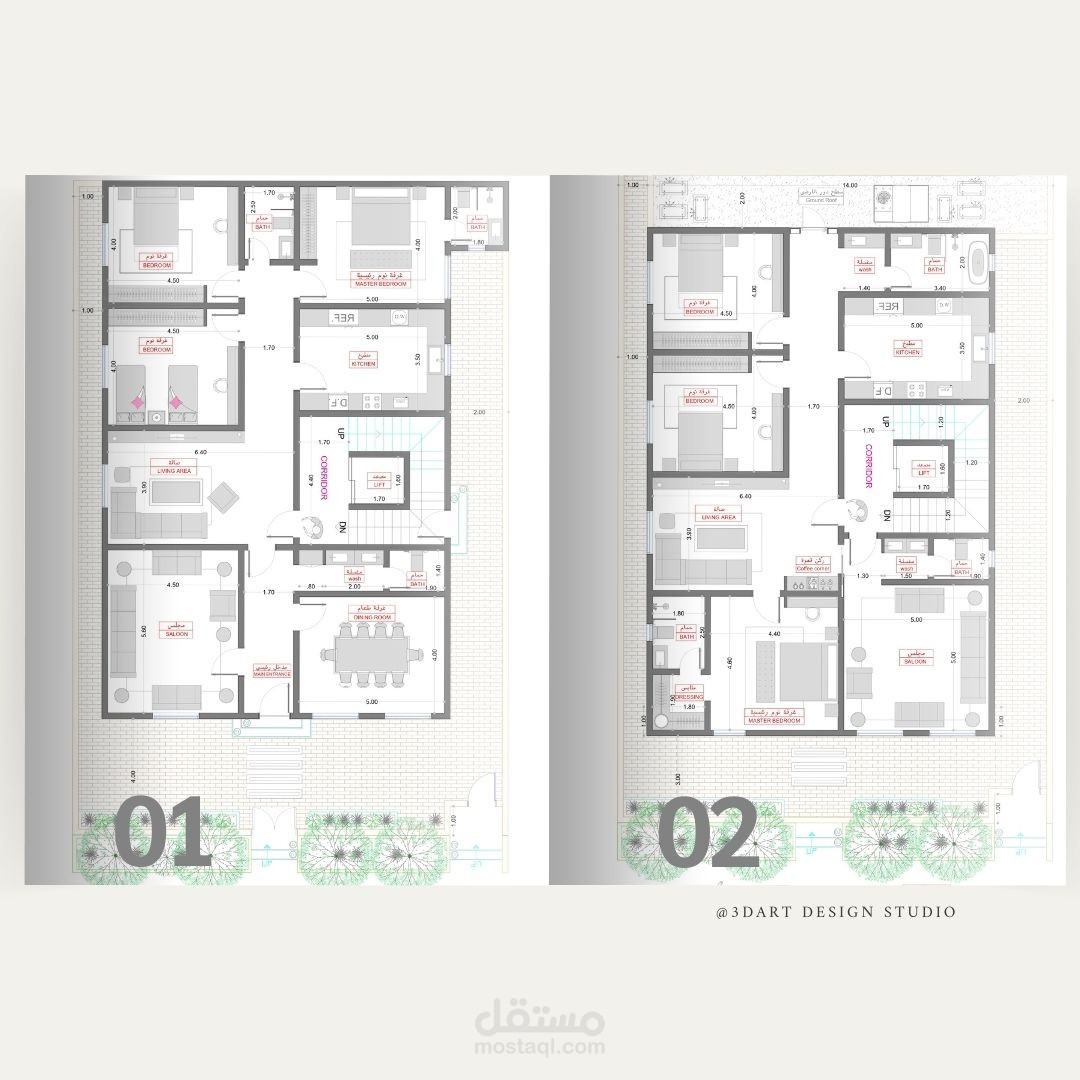 تصميم معماري متكامل لفيلا خاصة بأسلوب حديث وعملي