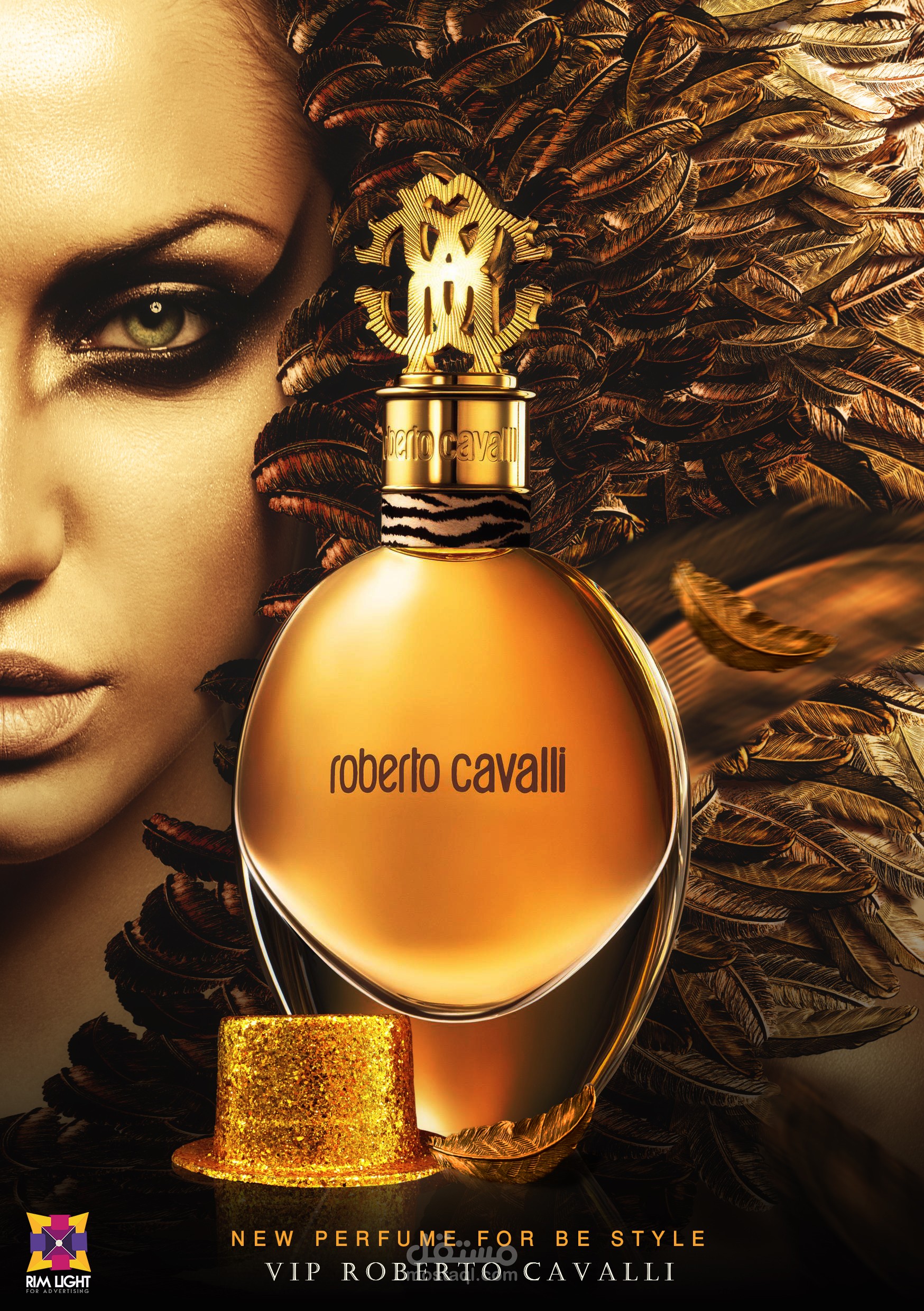 تصميم بوستر اعلاني لعطر ( roberto cavalli )