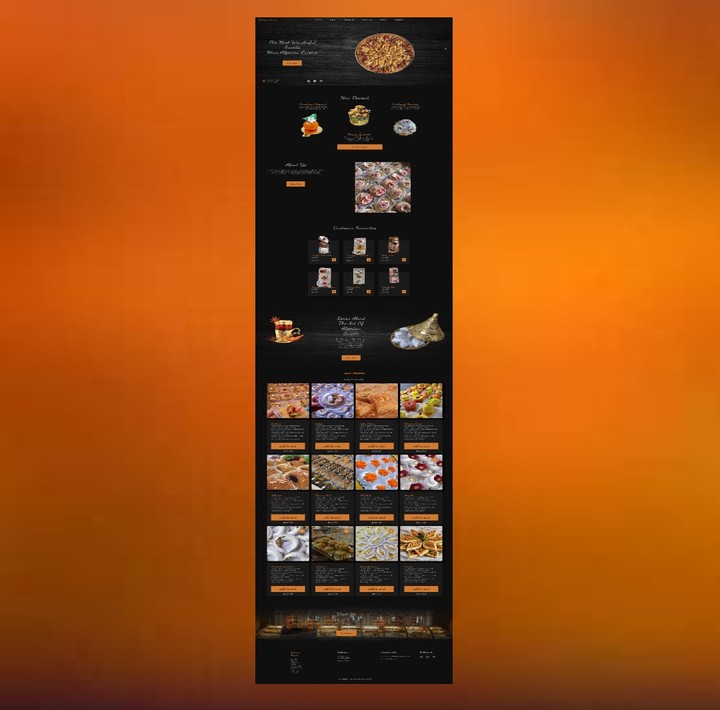 موقع لمتجر حلويات  ب html, css, js