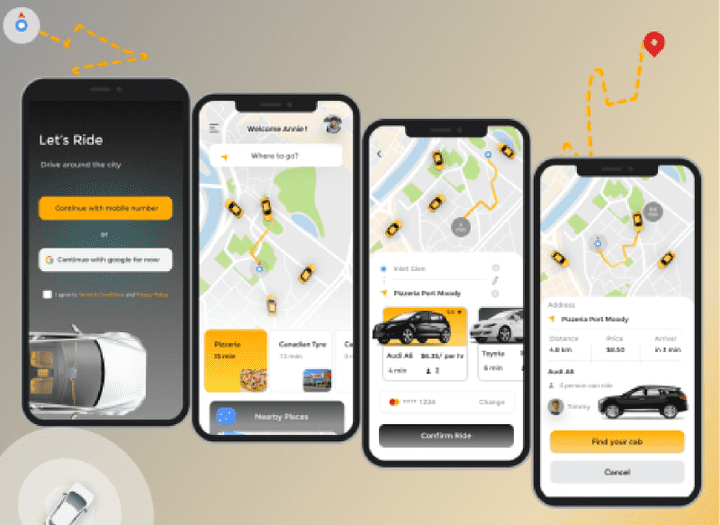 تصميم UIUX تطبيق taxi