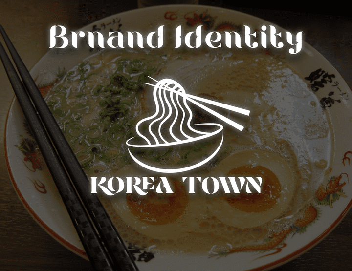 تصميم هوية بصرية لمطعم كوري Korea Town