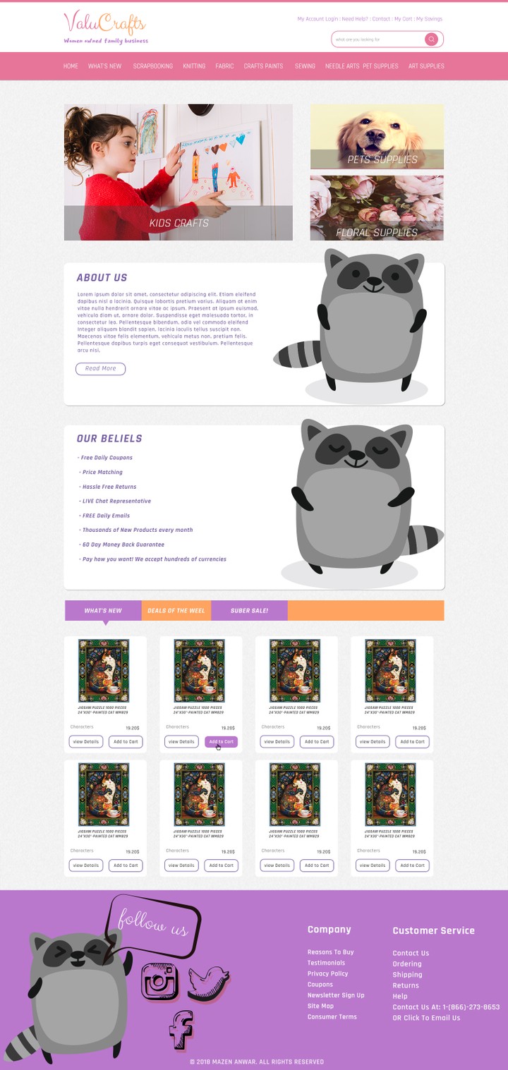 website design for online shop