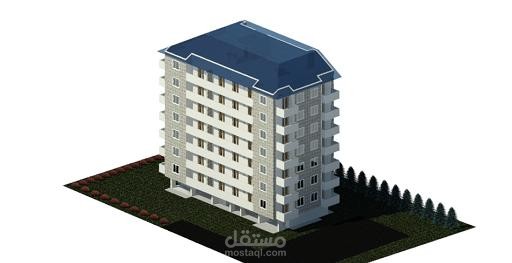 تصميم مبنى سكني باستعمال الريفيت