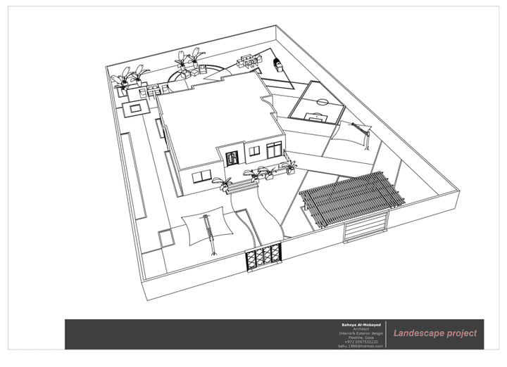 مخطط تصميم حديقة منزل في قطاع غزة