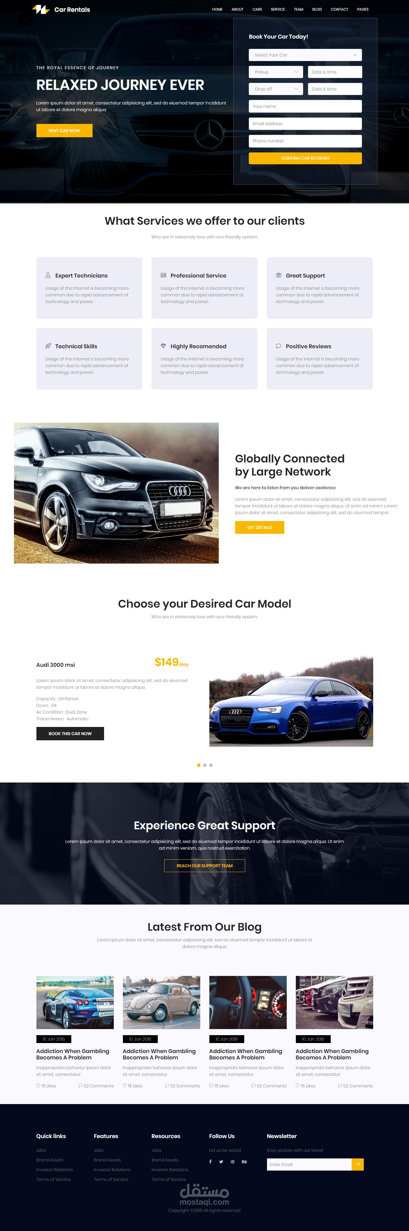 car rentals template