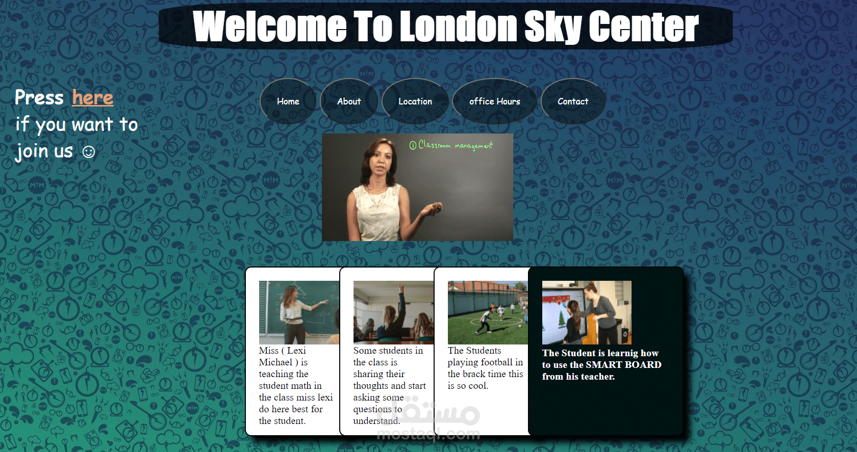 Website for an education center