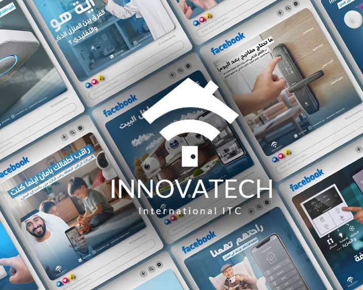 تصميمات سوشيال ميديا لشركة innovatech القطرية