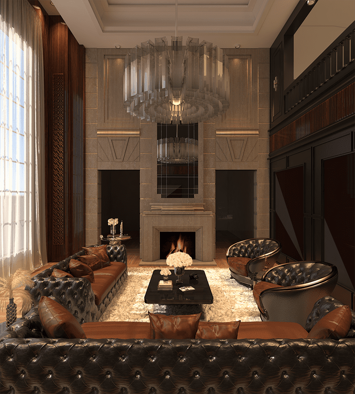 neoclassic reception room