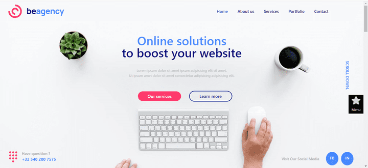 Responsive Website for be agency company demo