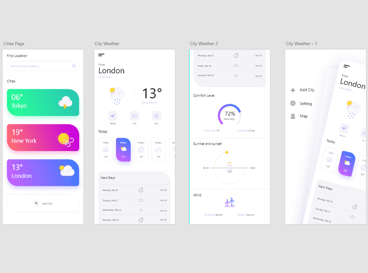 Weather App Design in Adobe XD