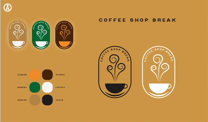 شعار استراحة المقهى coffee shop logo