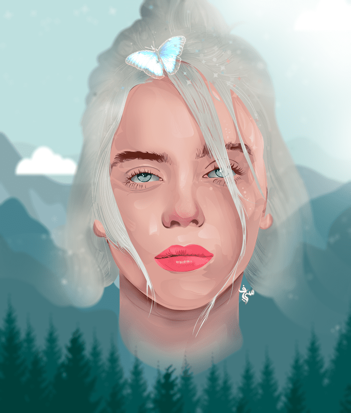 billie eilish illustration (vector art)