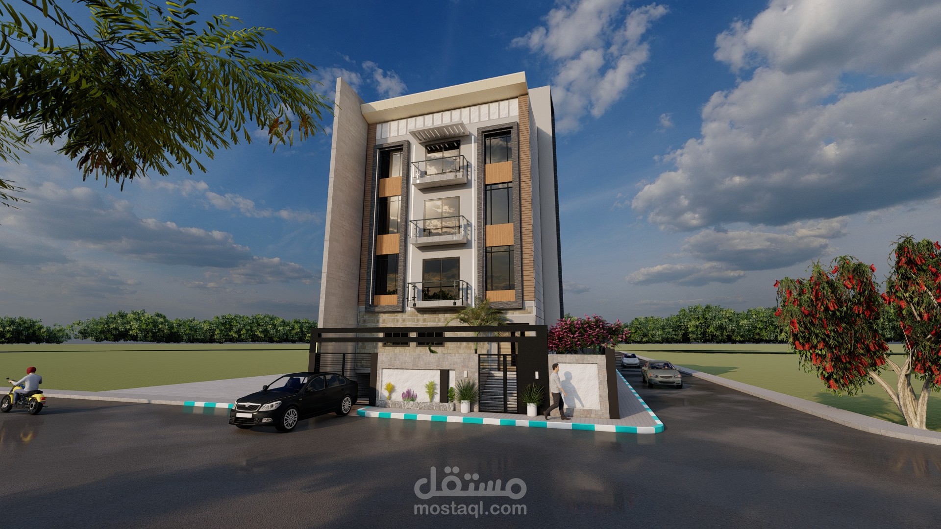 تصميم واجهة لمبنى سكنى