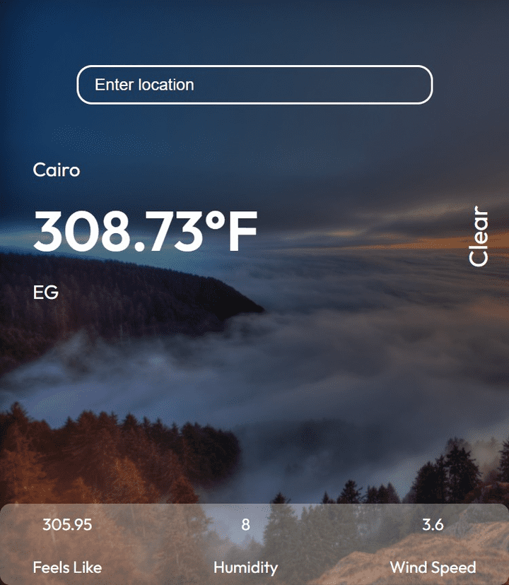 simple weather app with react js تطبيق ارصاد جويه بسيط