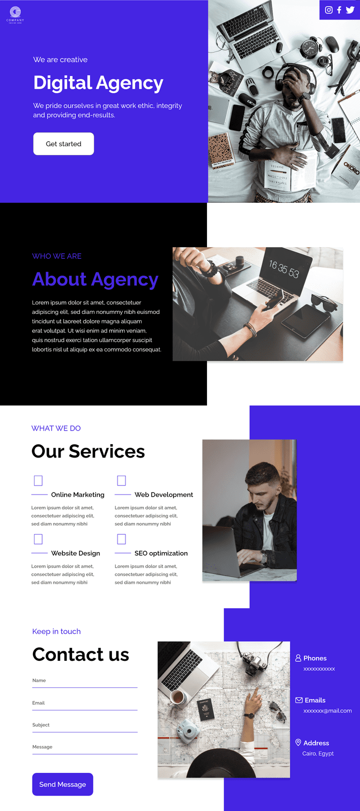 Landing page