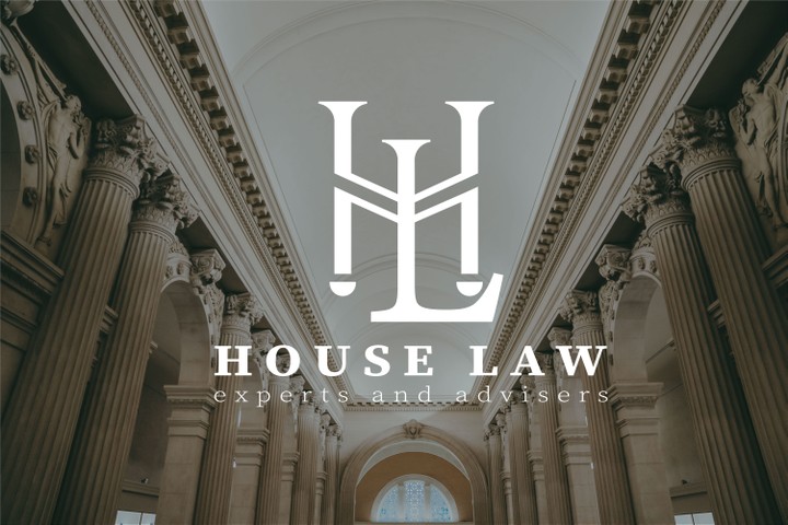 لوجو وهويه بصريه باسم House Law