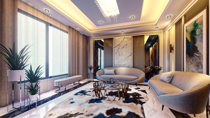 تصميم صالون نيو كلاسيك - Neo-Classic Salon Design