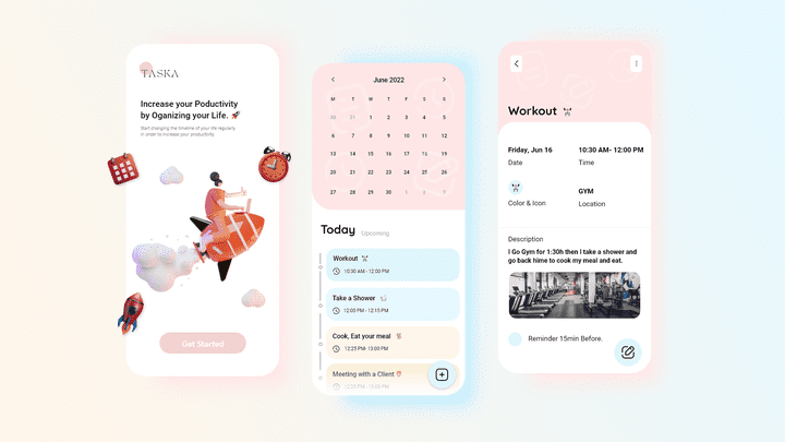 Planner app concept.