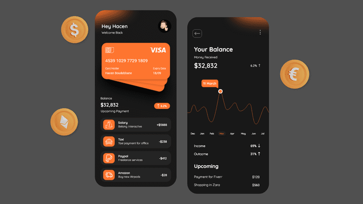 Finance Mobile app design