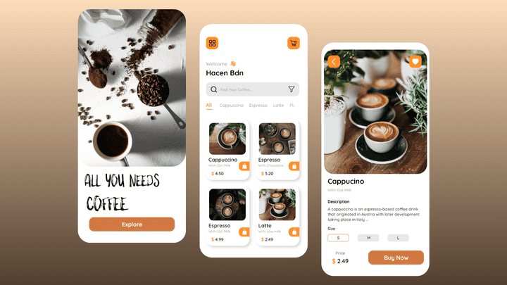 Coffee Shop App UI Design