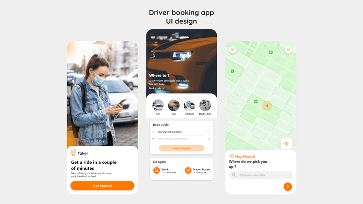 Driver Booking app | UI design