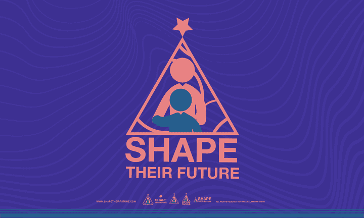 Magenta- shape their future identity logo