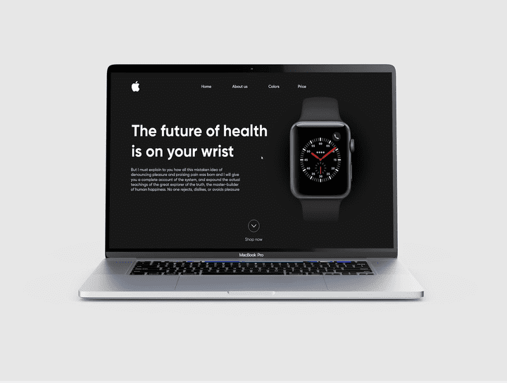 Apple watch series 3 Website design