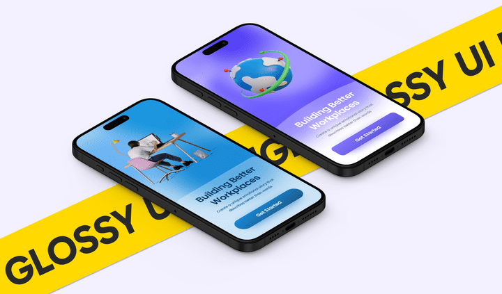 تصميم واجهات ONBOARDING بأسلوب GLOSSY