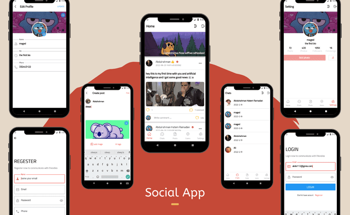 تطبيق تواصل اجتماعي Social app باستخدام Flutter