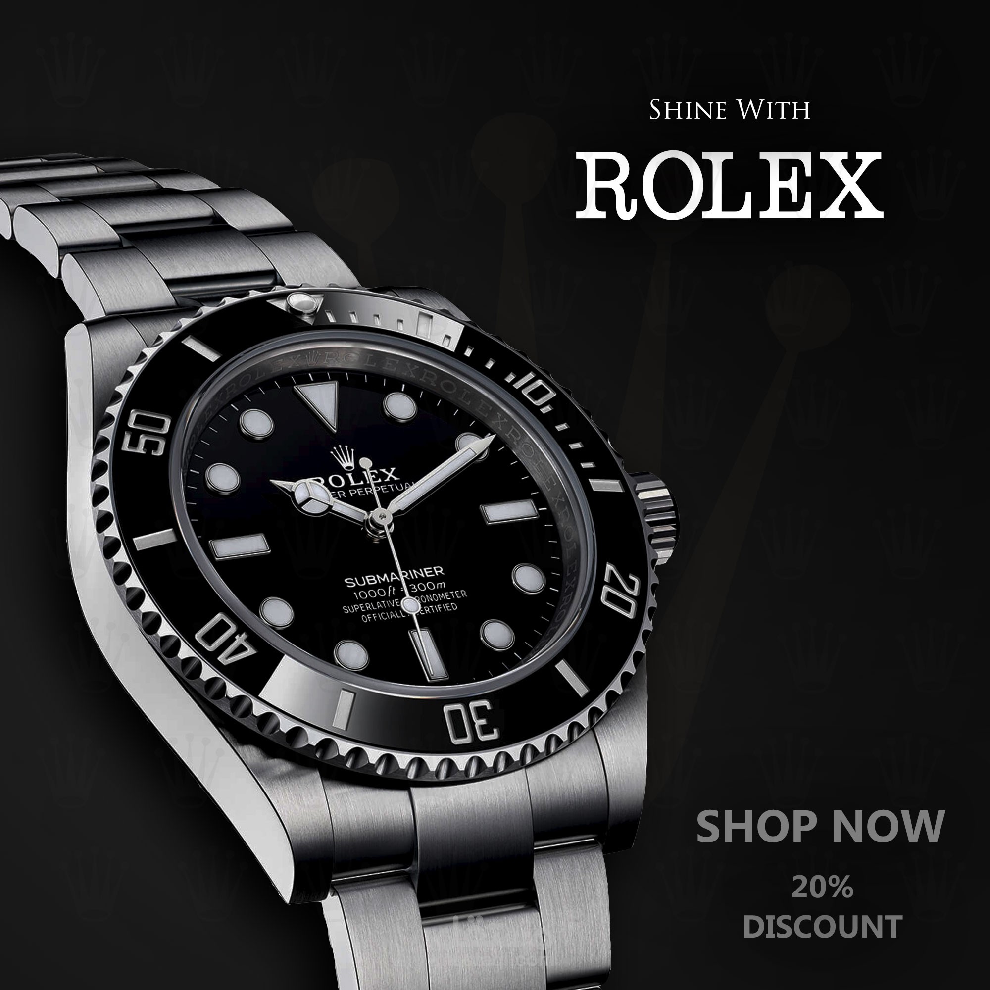 اعلان لشركة الساعات العالمية Rolex