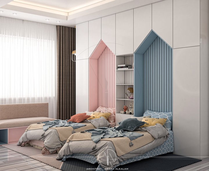 غرفة نوم أطفال بتصميم حديث | Modern kids bedroom
