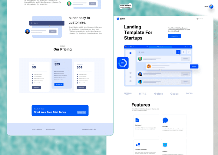 landing template for startups || UI UX