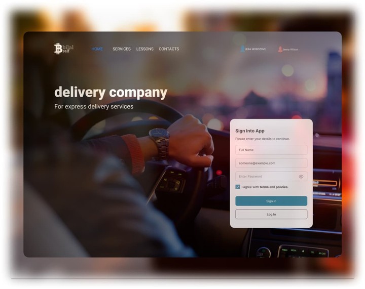 Delivery app landing page (ui/ux)