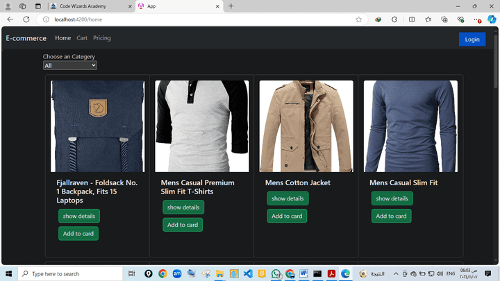 ecommerace Websire using angular