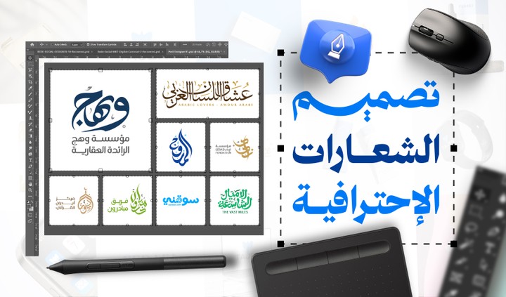 تصاميم شعارات بالخط العربي (كاليجرافي / تايبوغرافي) | الجزء الأول