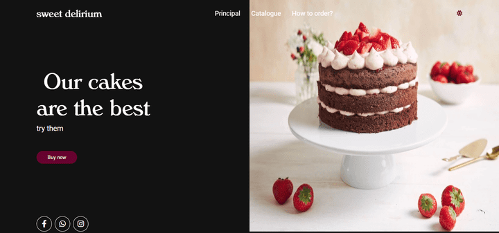 Cake shop landing page