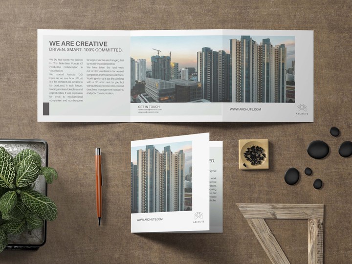 تصميم بروشور (Square Trifold Brochure) بشكل احترافي وجذاب لشركة Archute