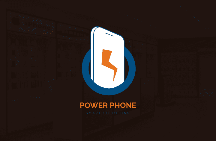 تصميم شعار احترافي (Logo) مع بطاقة أعمال (Business Card) لمحل بيع الهواتف المحموله Power Phone