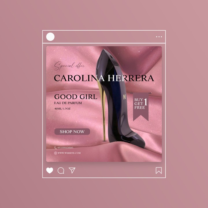 تصميم سوشيال ميديا لعطر  "Carolina Herrera "GOOD GIRL