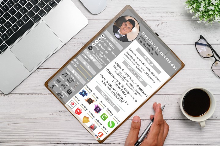 تصميم cv شخصى بطريقة ابداعية ومبتكرة