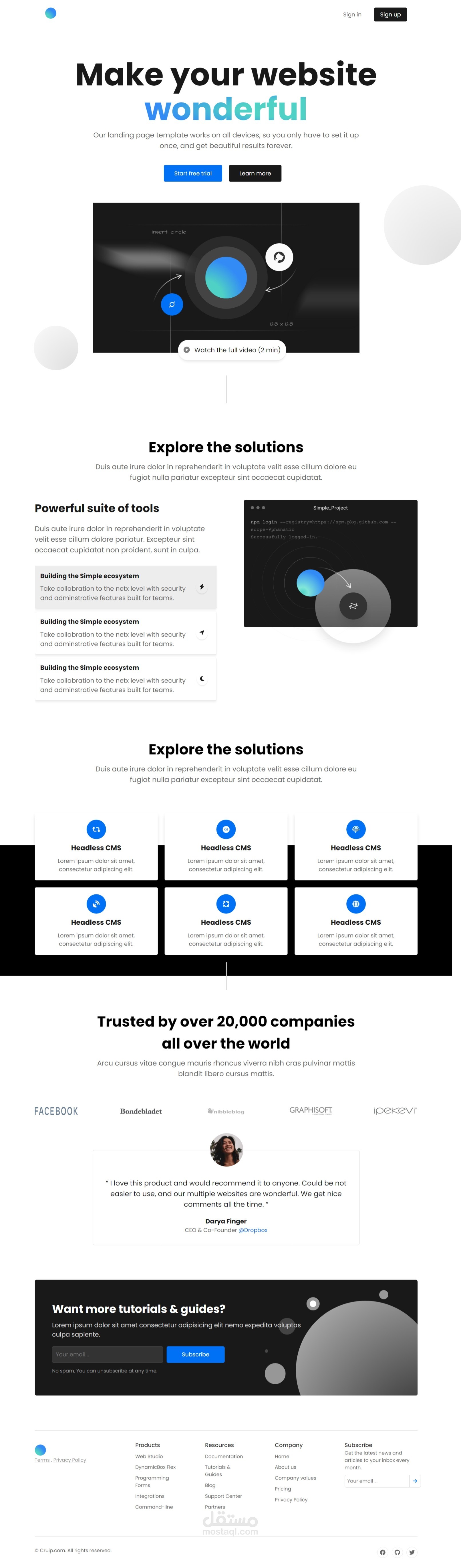 Landing page