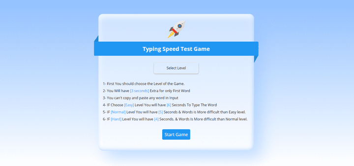 Typing Speed Game