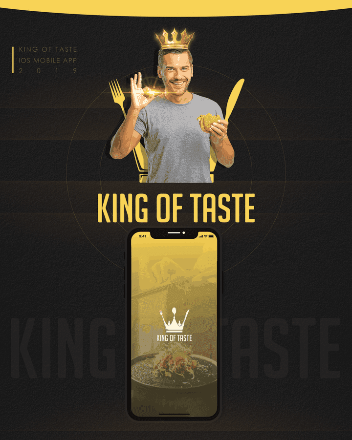 تصميم تطبيق موبايل بعنوان king of taste