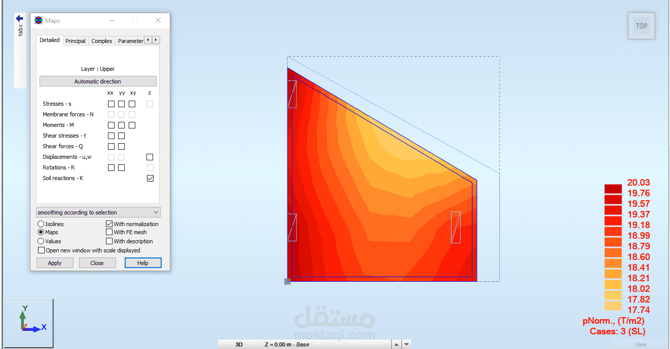 تصميم وتحليل قاعدة Raft باستخدام برنامج الRobot Structural Analysis