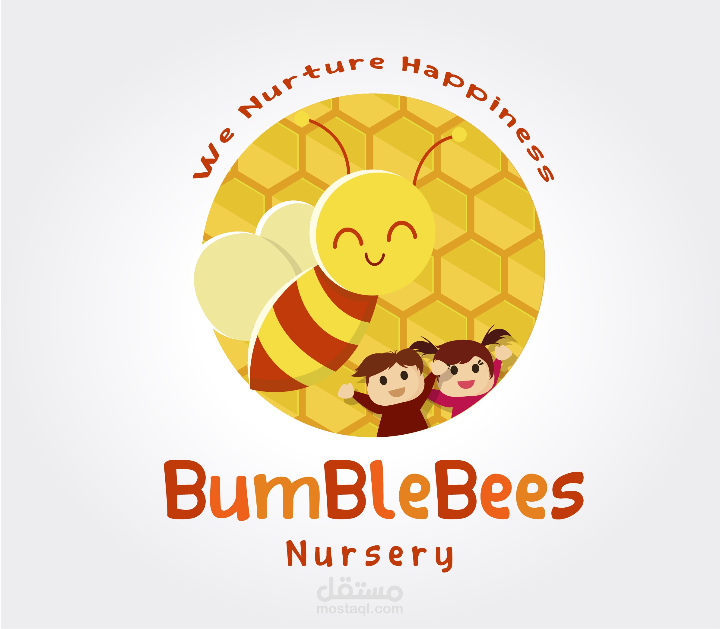 انشاء وتصميم لوجو + ID + كارت شخصي + نوت بوك + شهادة تخرج + ليترهيد + فلاير ( لحضانة Bumble Bees )